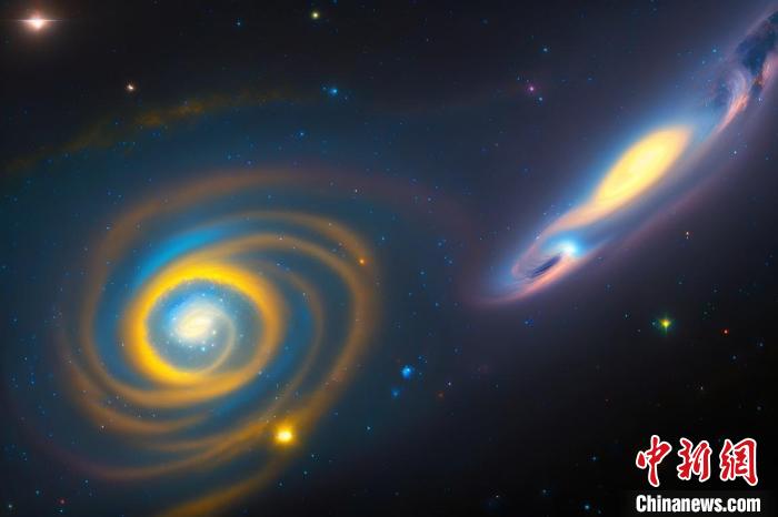本星系群的三維藝術(shù)圖。　中科院國家天文臺(tái) 供圖
