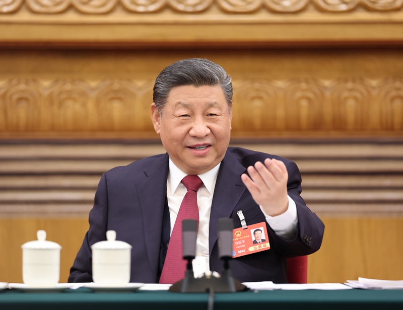 2025年3月5日下午，習(xí)近平總書記參加他所在的十四屆全國人大三次會議江蘇代表團(tuán)審議。