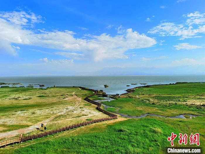 圖為航拍都蘭湖國(guó)家濕地公園?！∑钤鲚?攝