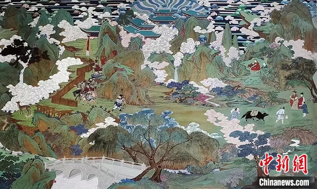 臨摹、補(bǔ)繪的青海瞿曇寺壁畫。受訪者 供圖