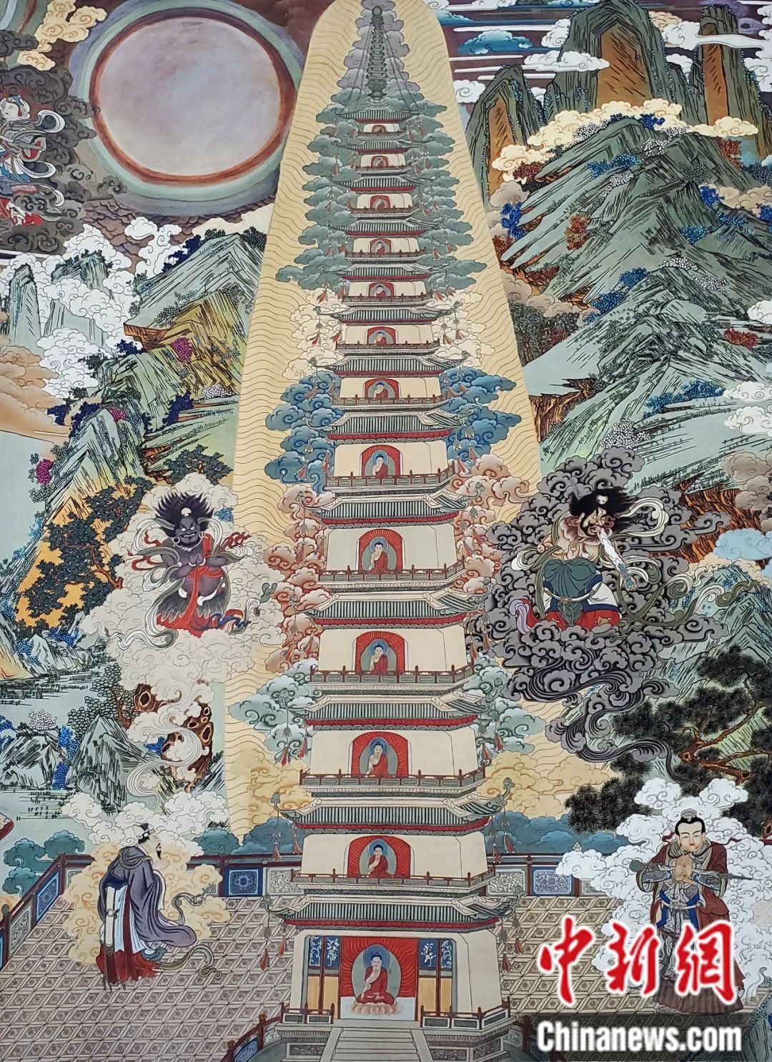 臨摹、補繪的青海瞿曇寺壁畫。受訪者 供圖