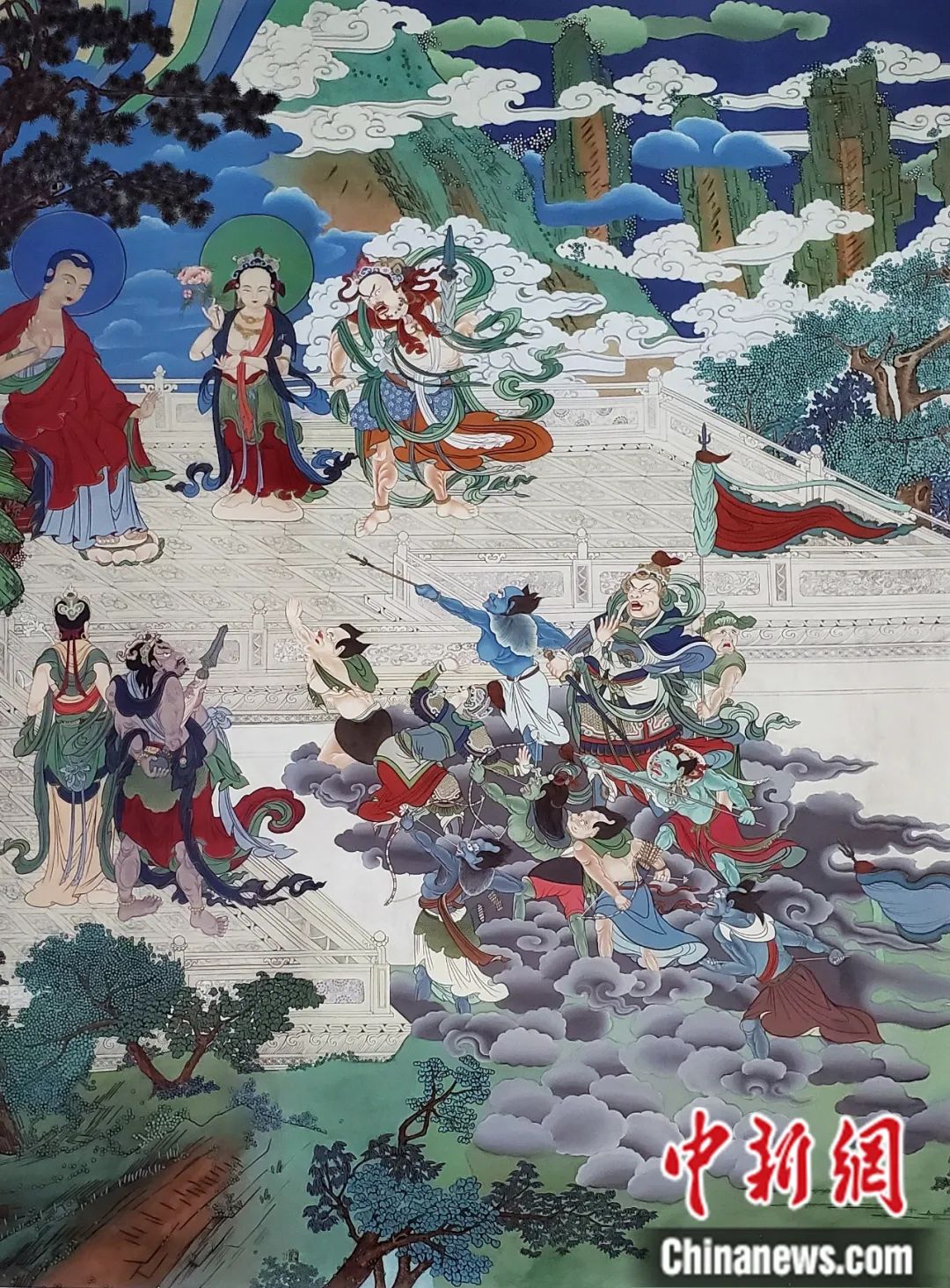 臨摹、補繪的青海瞿曇寺壁畫。受訪者 供圖