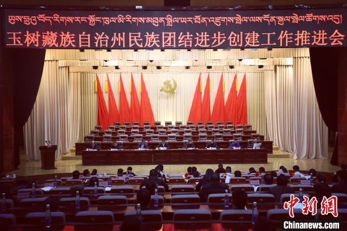 圖為玉樹(shù)州民族團(tuán)結(jié)進(jìn)步創(chuàng)建工作推進(jìn)會(huì)現(xiàn)場(chǎng)?！『F龍 攝